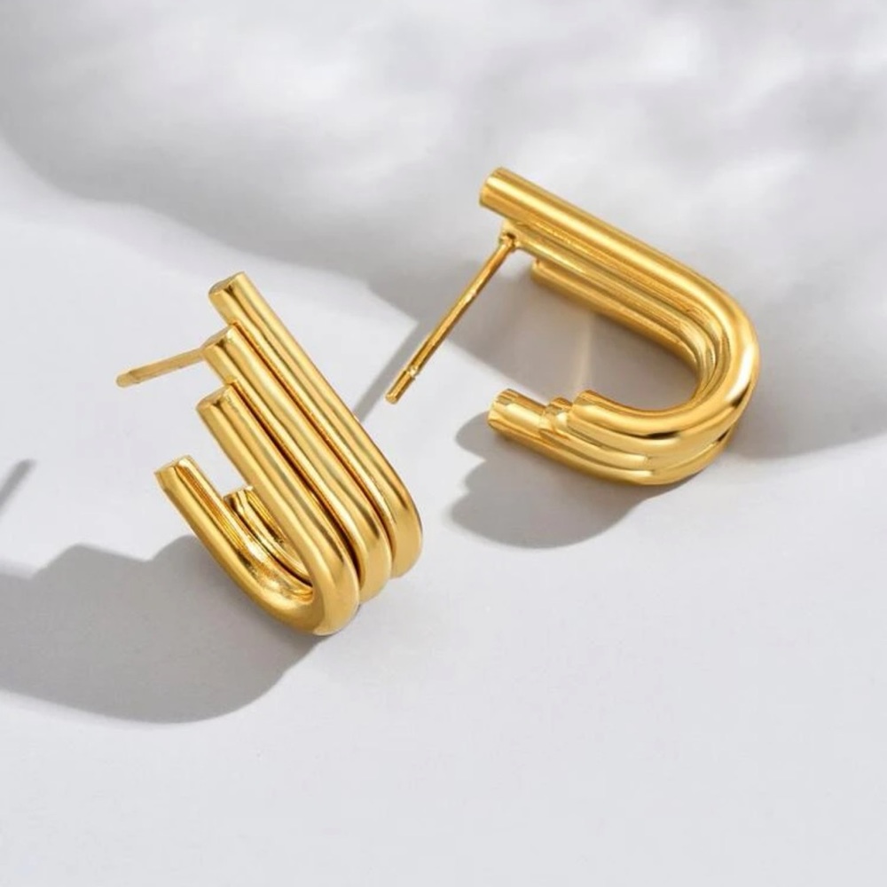 Stainless Steel Hoop Earrings - Picture 4 of 5